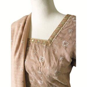 Peachy pink salwar kameez partywear suit Indian Pakistani